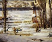 乔治 贝洛斯 : A Morning Snow, Hudson River